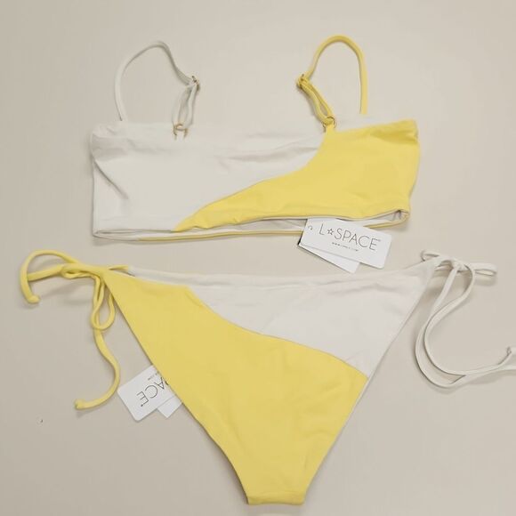 L Space Yellow White Bikini NWT - Picture 4 of 8